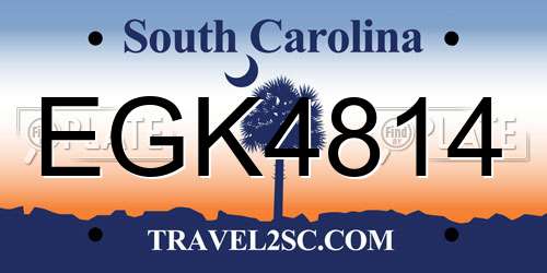 EGK4814 South Carolina License Plate
