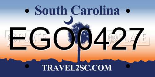 EGO0427 South Carolina License Plate