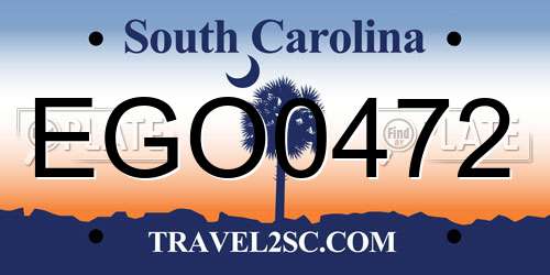 EGO0472 South Carolina License Plate