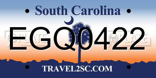 EGQ0422 South Carolina License Plate