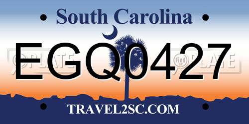 EGQ0427 South Carolina License Plate