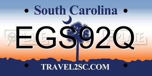 EGS92Q South Carolina License Plate