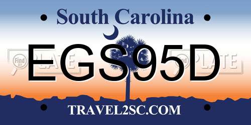 EGS95D South Carolina License Plate