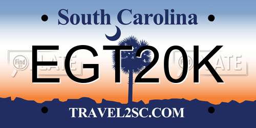 EGT20K South Carolina License Plate