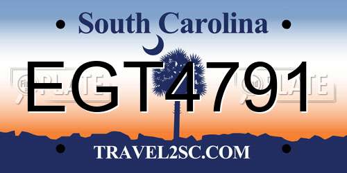 EGT4791 South Carolina License Plate