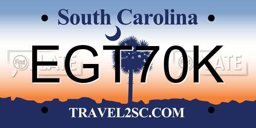 EGT70K South Carolina License Plate