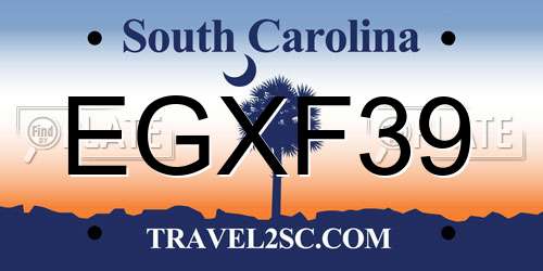 EGXF39 South Carolina License Plate