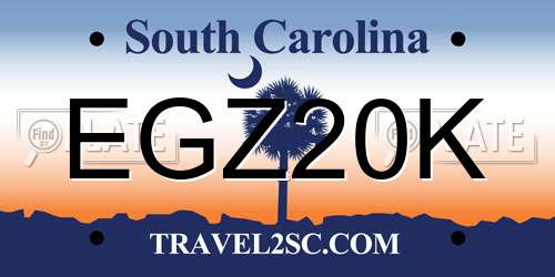 EGZ20K South Carolina License Plate