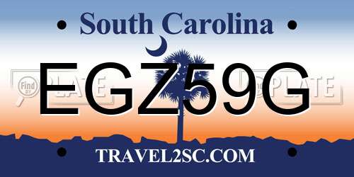 EGZ59G South Carolina License Plate