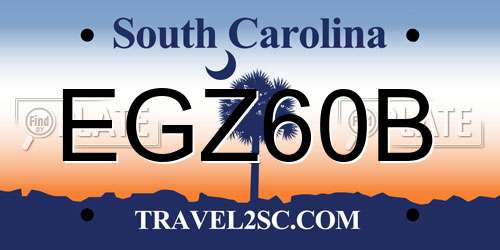 EGZ60B South Carolina License Plate