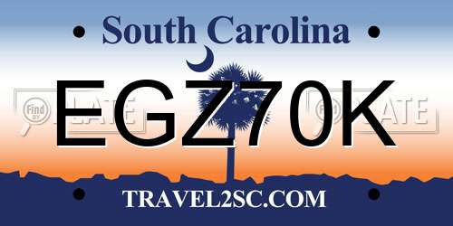 EGZ70K South Carolina License Plate