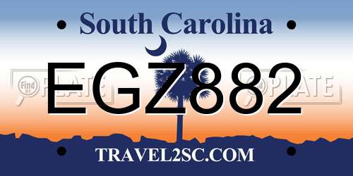 EGZ882 South Carolina License Plate