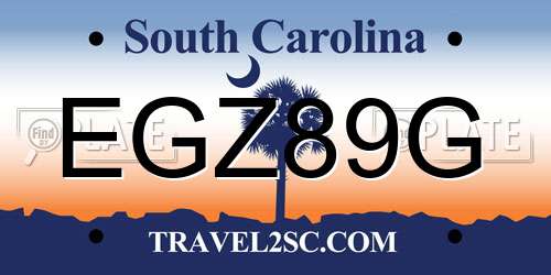 EGZ89G South Carolina License Plate