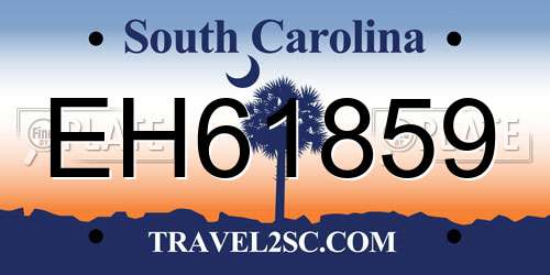 EH61859 South Carolina License Plate