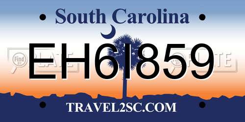 EH6I859 South Carolina License Plate