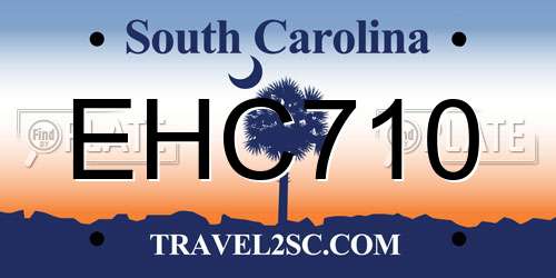 EHC710 South Carolina License Plate