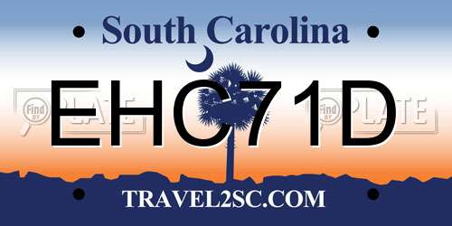 EHC71D South Carolina License Plate