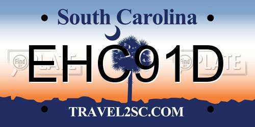 EHC91D South Carolina License Plate