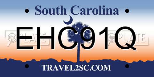 EHC91Q South Carolina License Plate