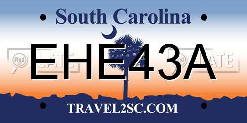 EHE43A South Carolina License Plate