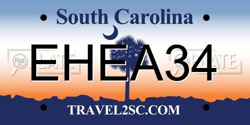 EHEA34 South Carolina License Plate