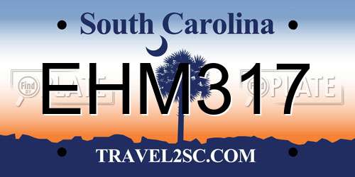 EHM317 South Carolina License Plate