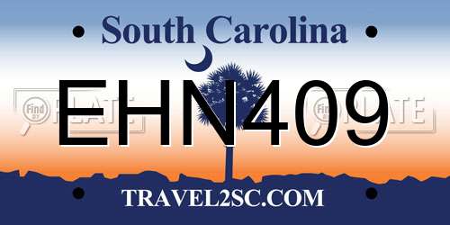 EHN409 South Carolina License Plate
