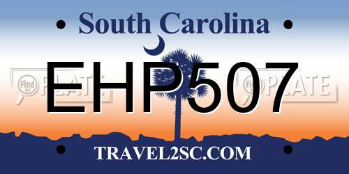 EHP507 South Carolina License Plate