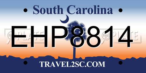 EHP8814 South Carolina License Plate