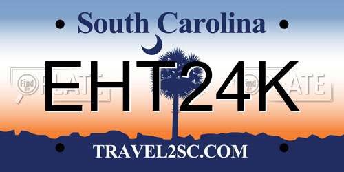 EHT24K South Carolina License Plate