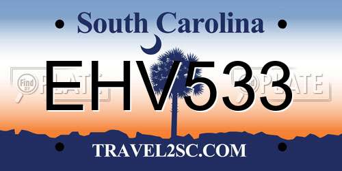 EHV533 South Carolina License Plate