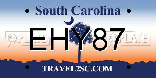 EHY87 South Carolina License Plate