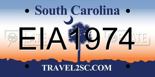 EIA1974 South Carolina License Plate