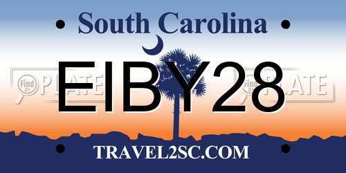 EIBY28 South Carolina License Plate