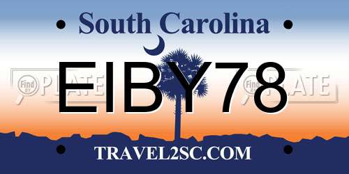 EIBY78 South Carolina License Plate