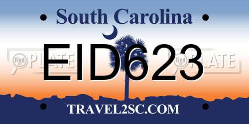 EID623 South Carolina License Plate