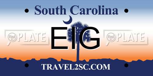 EIG South Carolina License Plate