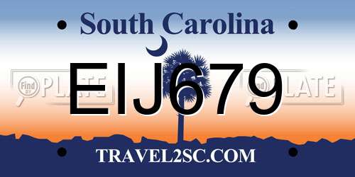 EIJ679 South Carolina License Plate