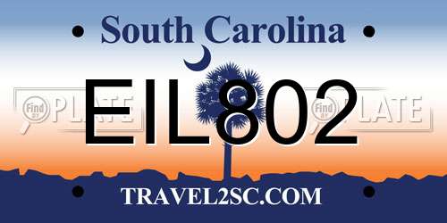 EIL802 South Carolina License Plate
