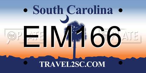EIM166 South Carolina License Plate