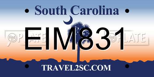 EIM831 South Carolina License Plate