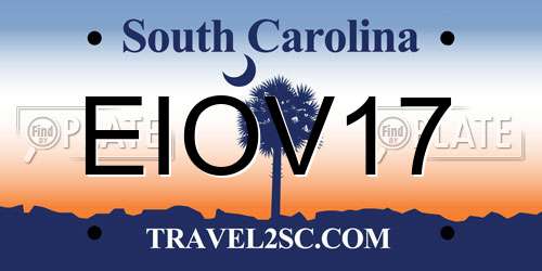 EIOV17 South Carolina License Plate