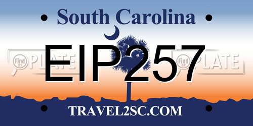 EIP257 South Carolina License Plate