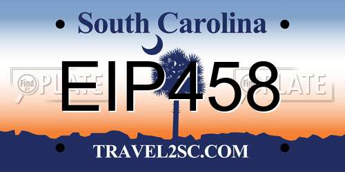 EIP458 South Carolina License Plate