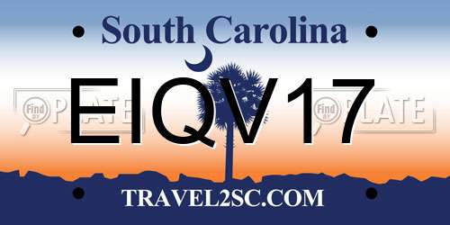 EIQV17 South Carolina License Plate