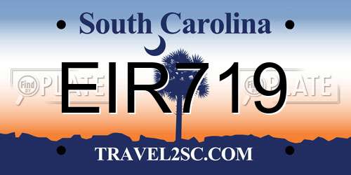 EIR719 South Carolina License Plate