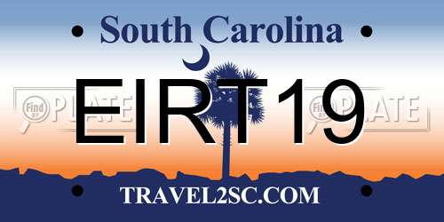 EIRT19 South Carolina License Plate