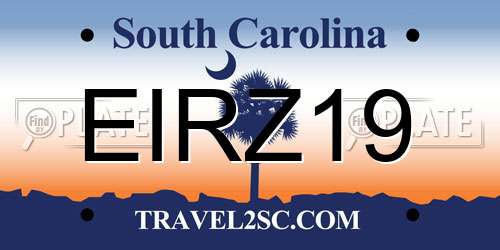 EIRZ19 South Carolina License Plate