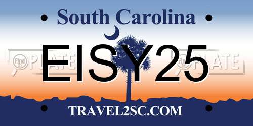 EISY25 South Carolina License Plate