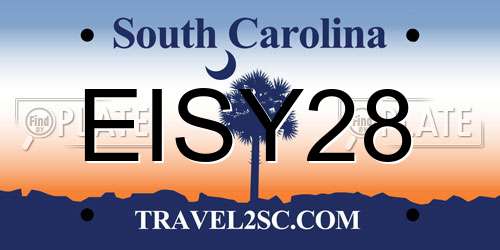 EISY28 South Carolina License Plate
